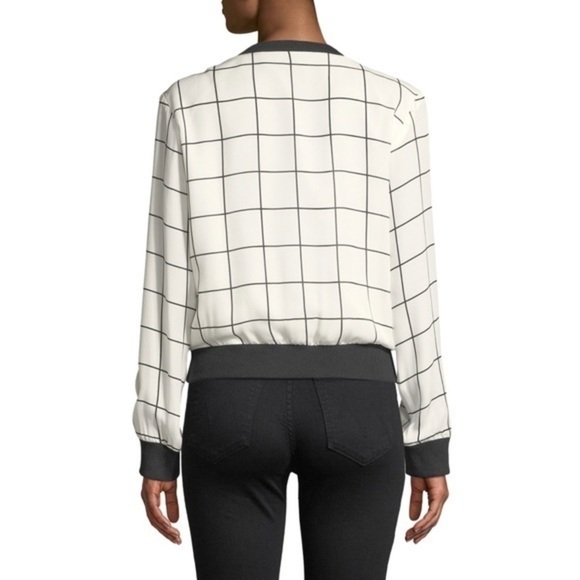 Milly Check-Print Silk Georgette Sweatshirt - Picture 3 of 10